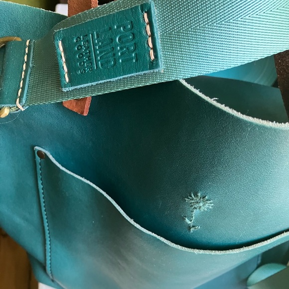 🌊CARIBBEAN Portland Leather Goods Medium Classic tote MODIFIED to crossbody - Picture 11 of 16